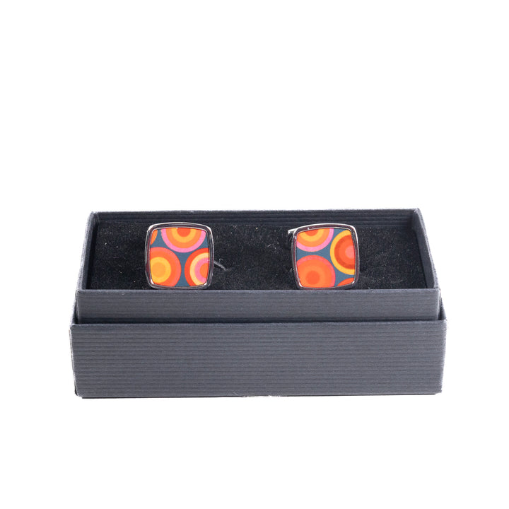 Volcanic Circles 2 Millefiori Inlay Cufflink Pair