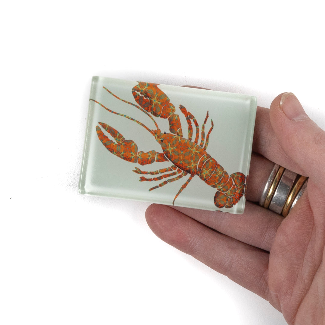 SALE Glass Fridge Magnet - Lobster