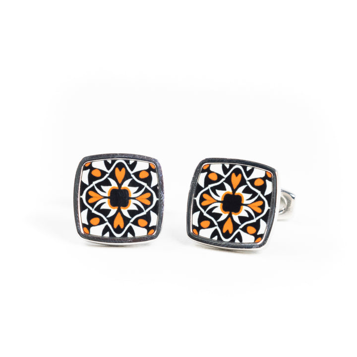 Aztec Millefiori Inlay Cufflink Pair
