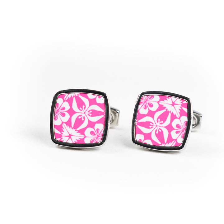 Pink Nettles Millefiori Inlay Cufflink Pair