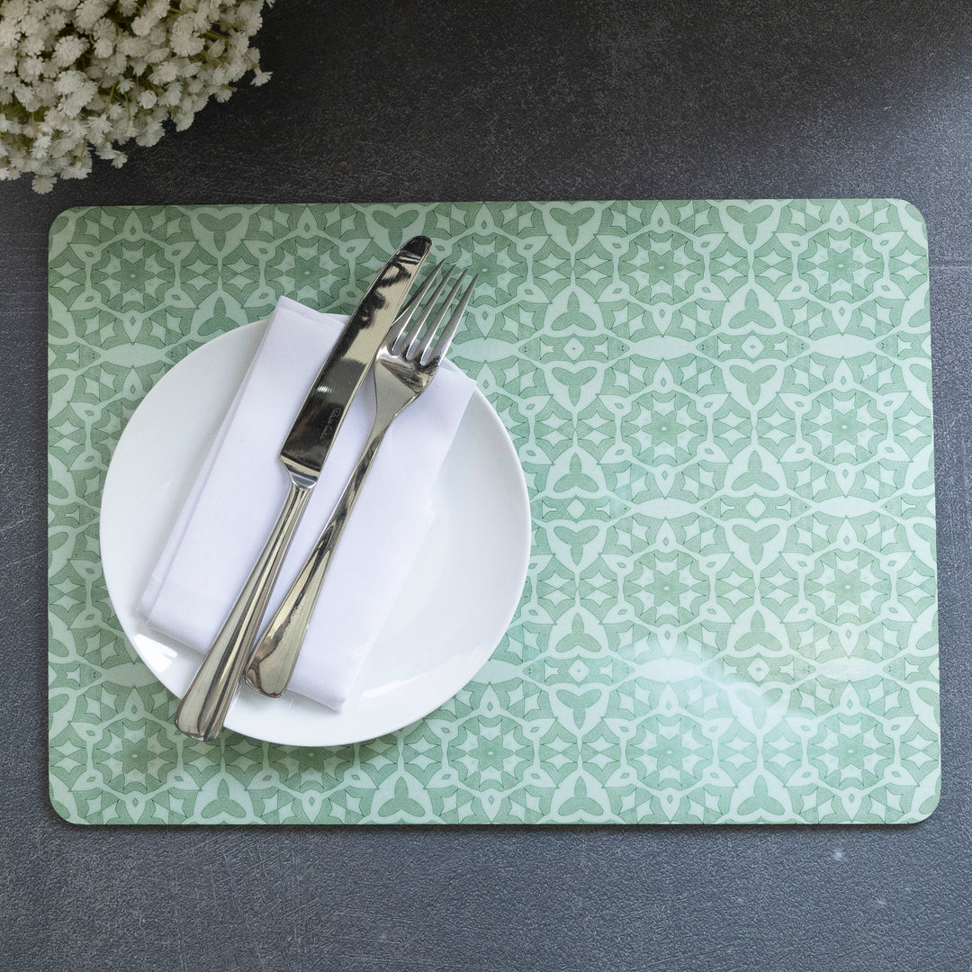 SALE Seconds | Extra Large Green Stonework Placemats - SET OF FOUR