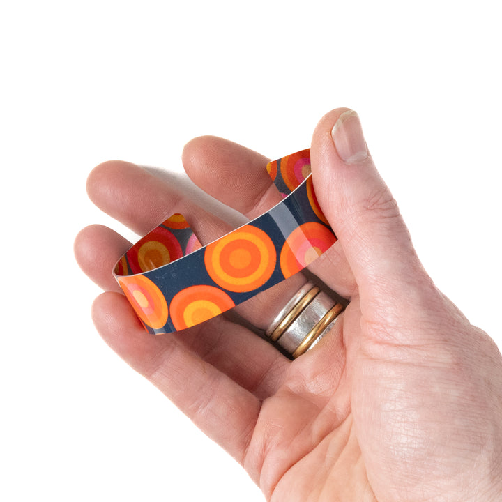 SALE - Volcanic Circles 3 - Narrow Cuff Bangle