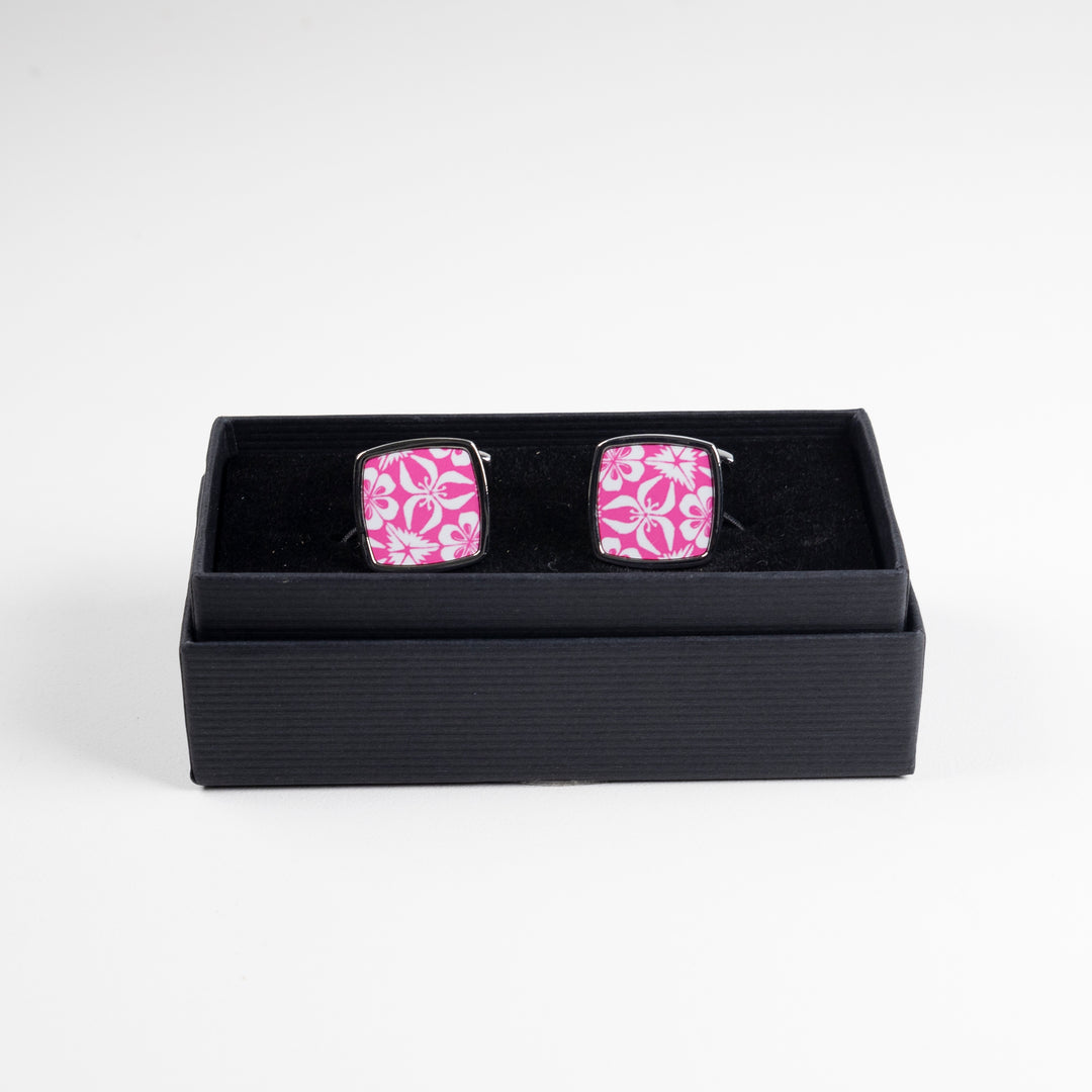 Pink Nettles Millefiori Inlay Cufflink Pair