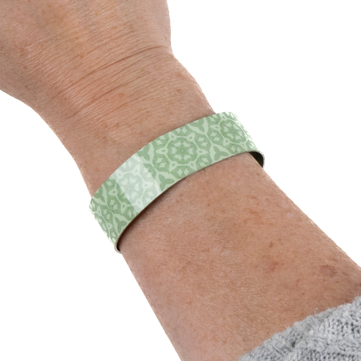SALE - Green Stonework Narrow Cuff Bangle