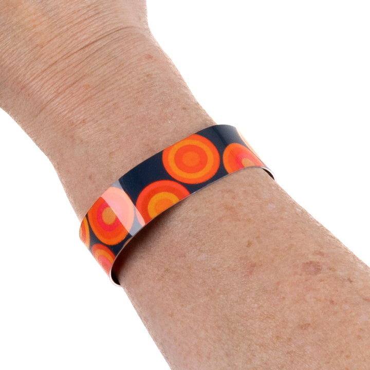 SALE - Volcanic Circles 3 - Narrow Cuff Bangle