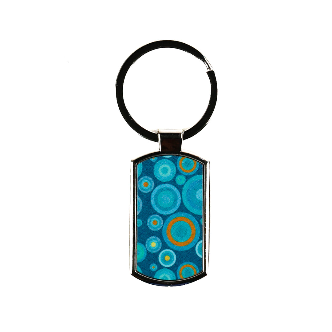 Small Blue Circles Millefiori Keyring