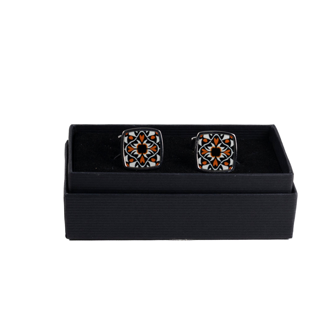 Aztec Millefiori Inlay Cufflink Pair