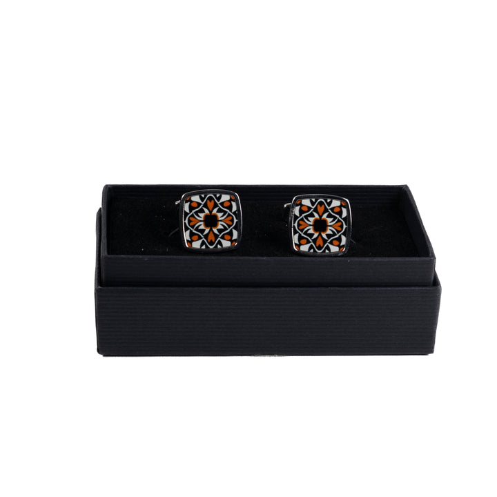 Aztec Millefiori Inlay Cufflink Pair