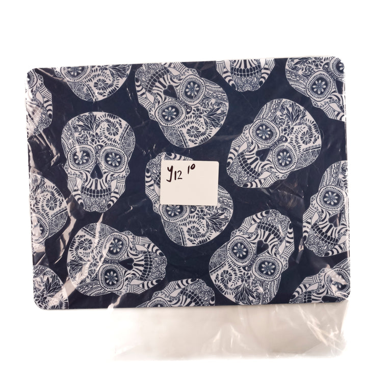 SALE | Illustrated Skulls Pet Mat / Mouse mat - blue and white