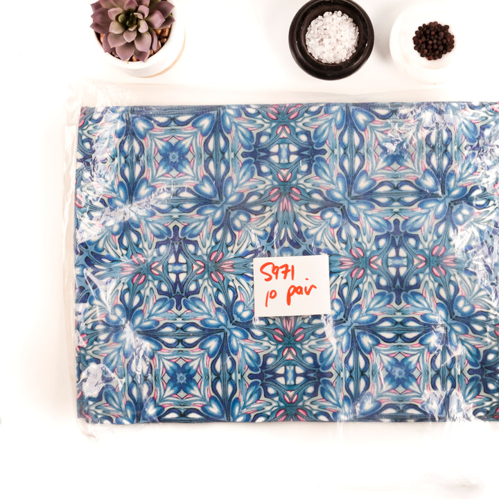 SALE : Flourishing Garden Navy Pink version -  Sale set of 2