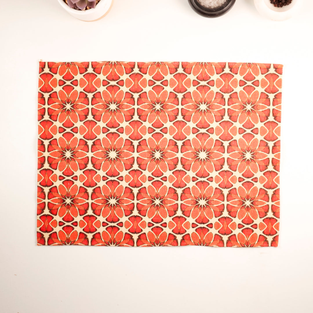 SALE : Moroccan Flower Placemats - Fabric -  Sale set of 2