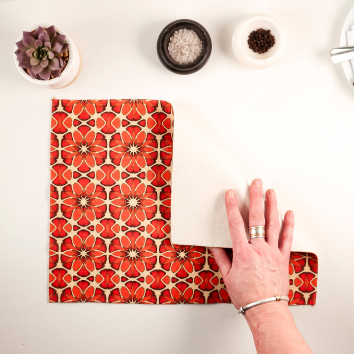 SALE : Moroccan Flower Placemats - Fabric -  Sale set of 2