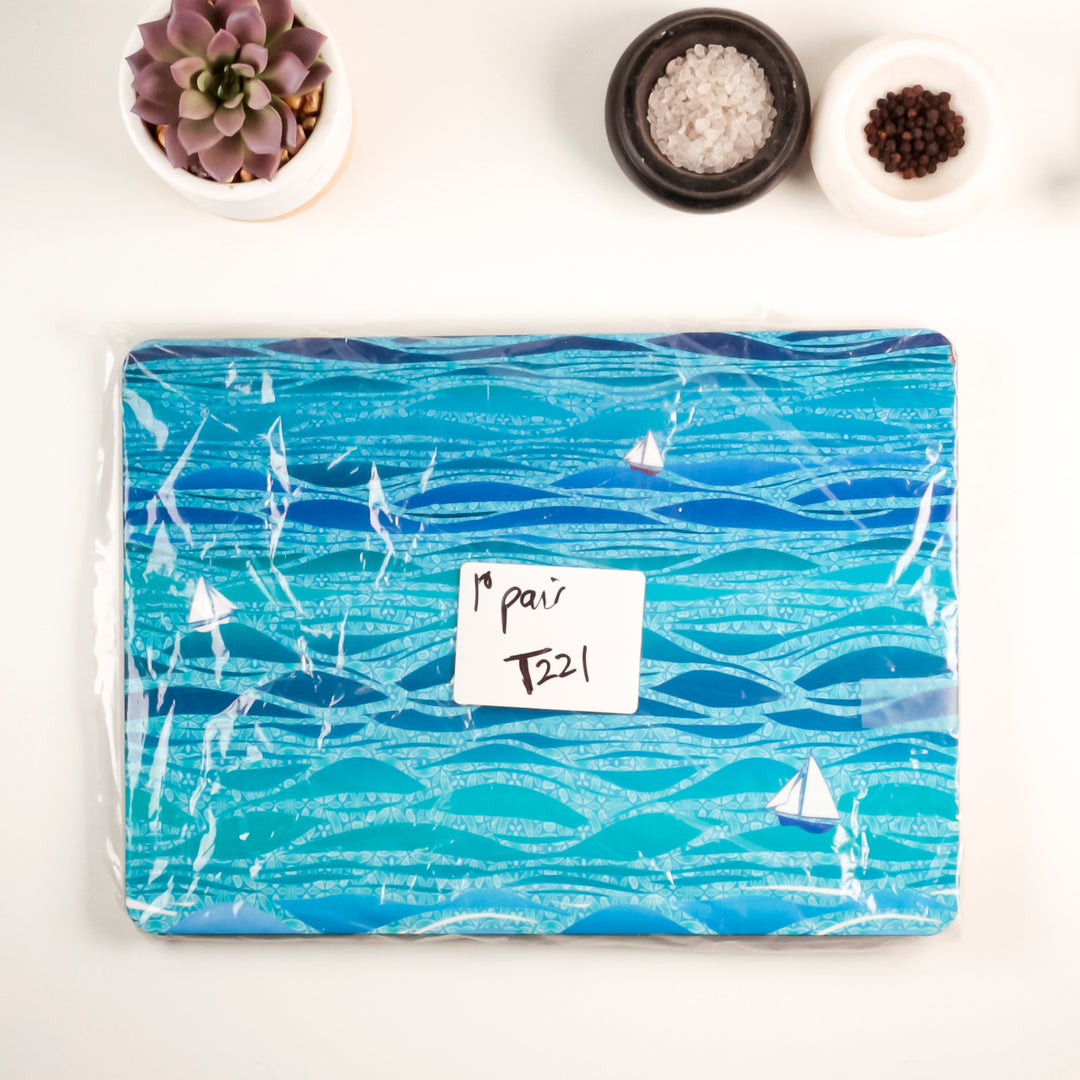 SALE Seconds | Caribbean Sailing - three boat placemat - Pair