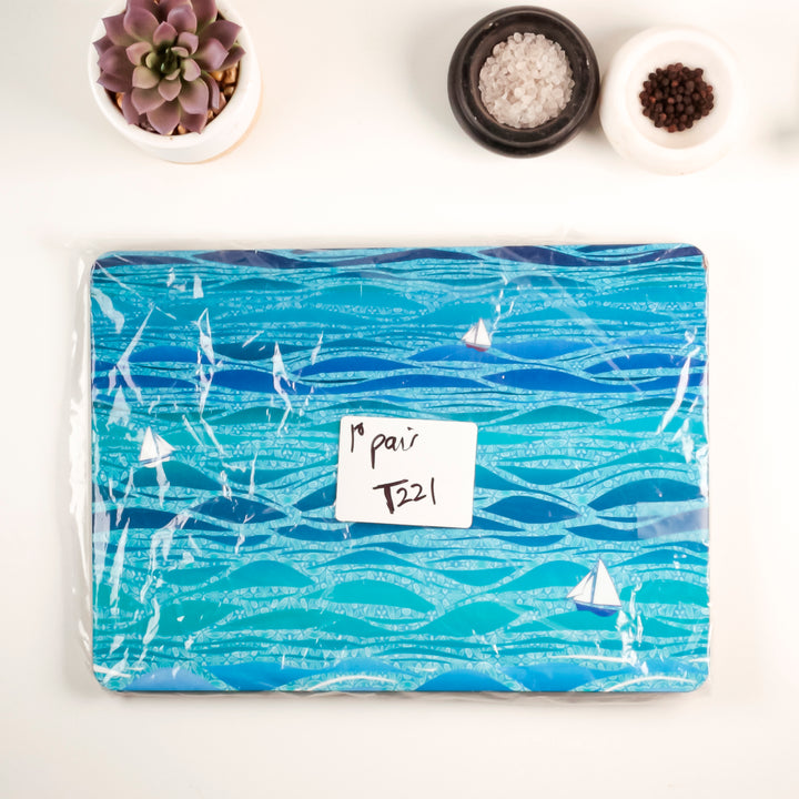 SALE Seconds | Caribbean Sailing - three boat placemat - Pair