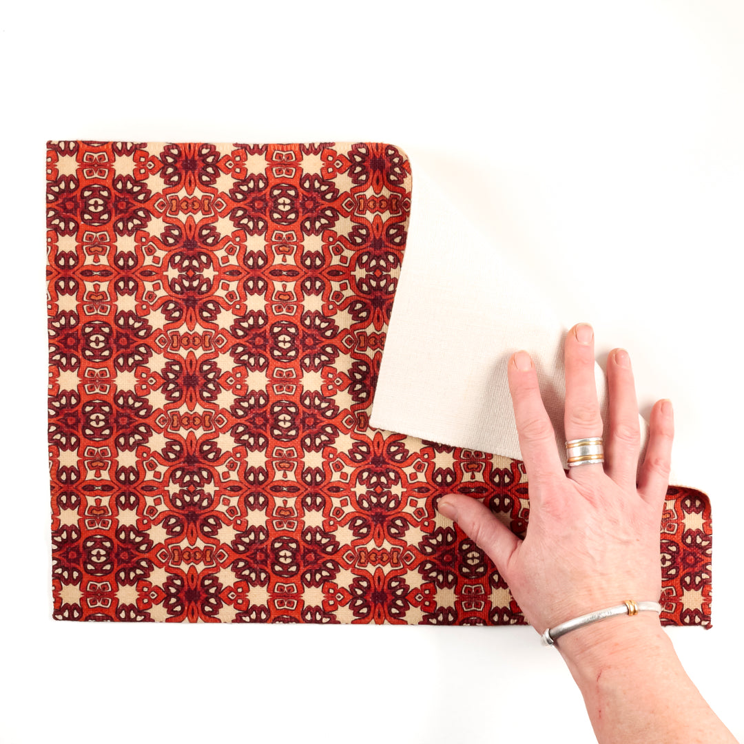 SALE : Red Orange Ochre Placemats - Sale set of 4
