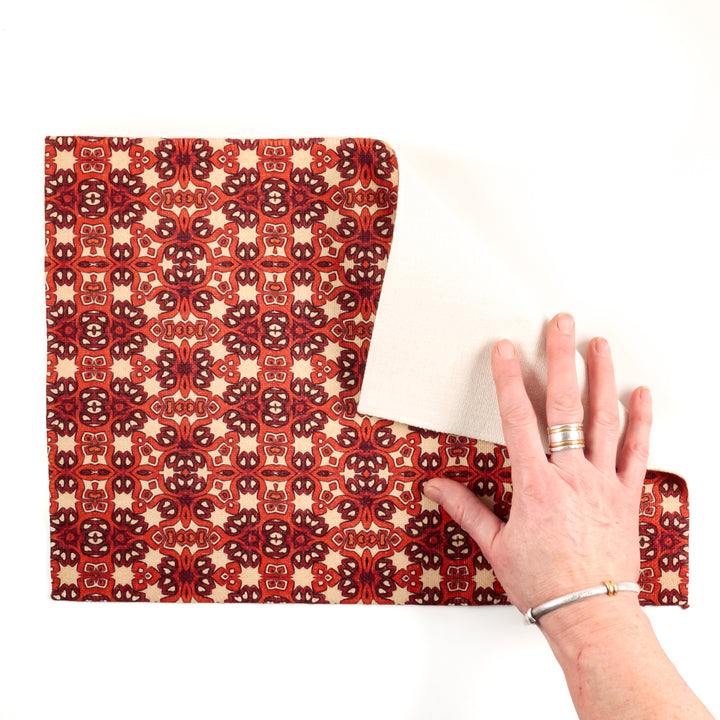 SALE : Red Orange Ochre Placemats - Sale set of 4