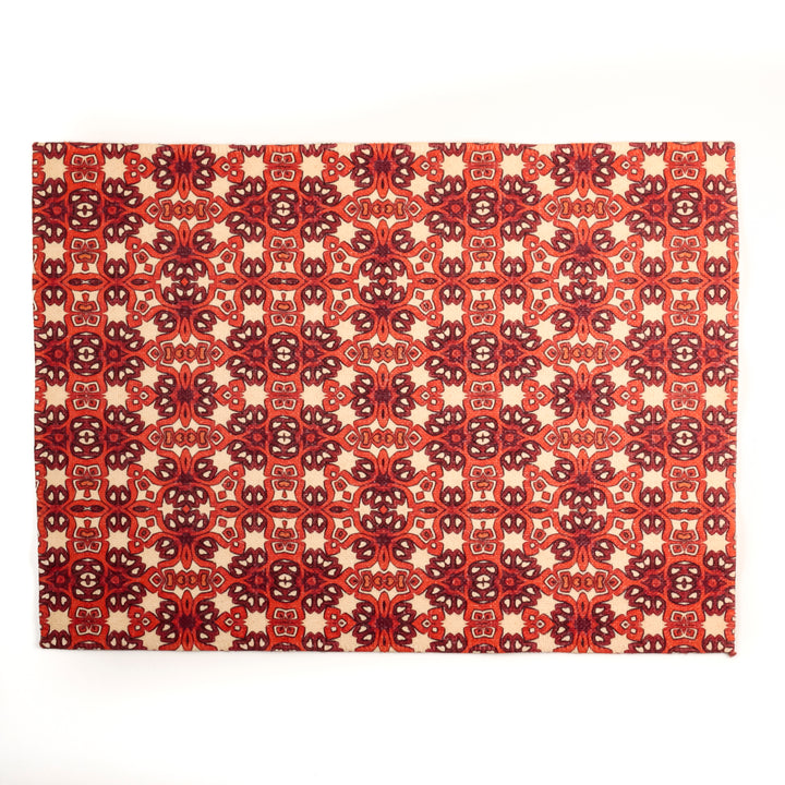 SALE : Red Orange Ochre Placemats - Sale set of 4
