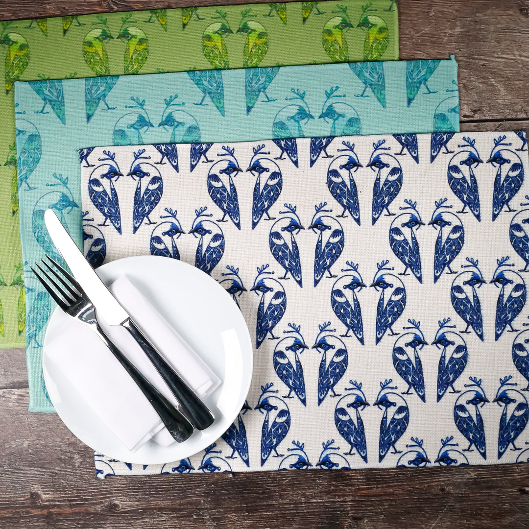 SALE - Set of 3x Lovebirds Fabric Placemats (Various designs)
