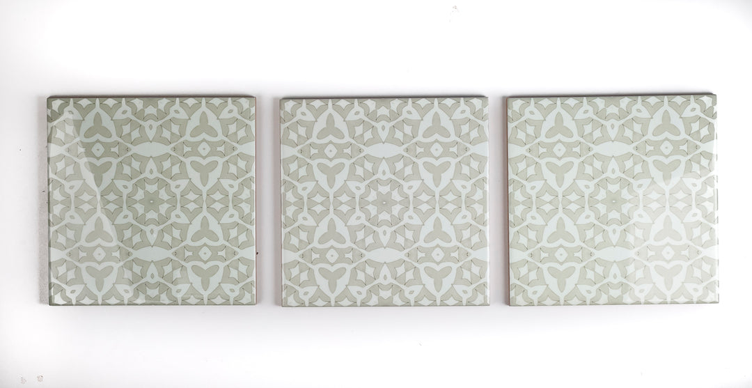 SALE: Set of 3x 15cm Cream Stonework Tiles