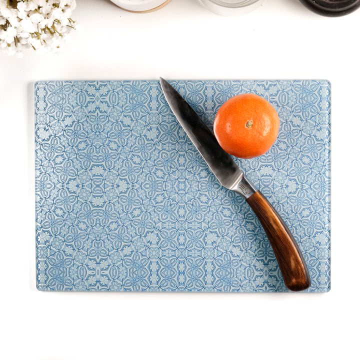 SALE - Blue Turkish Flower (Small) Worktop Saver - 20x28cm