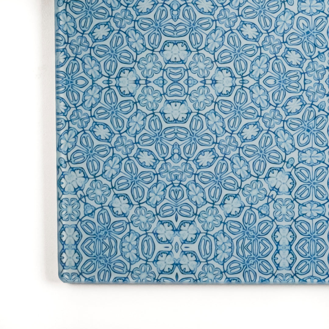 SALE - Blue Turkish Flower (Small) Worktop Saver - 20x28cm
