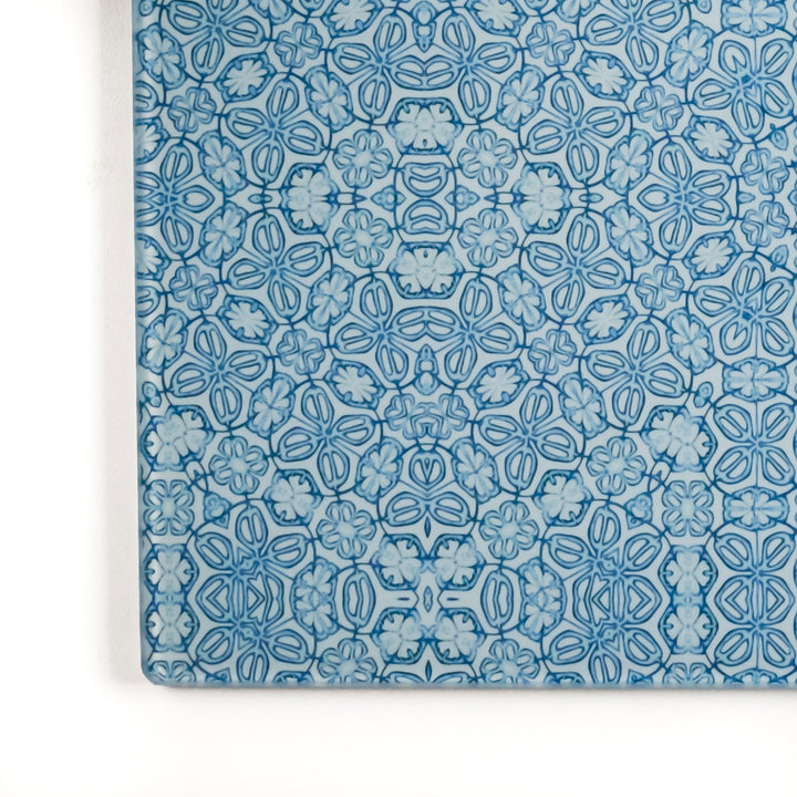 SALE - Blue Turkish Flower (Small) Worktop Saver - 20x28cm