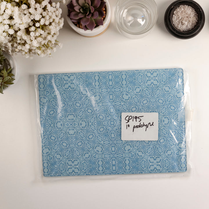 SALE - Blue Turkish Flower (Small) Worktop Saver - 20x28cm