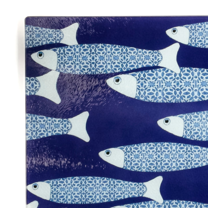 SALE : Navy Blue Ocean Shoal Worktop Saver - large 38x28cm