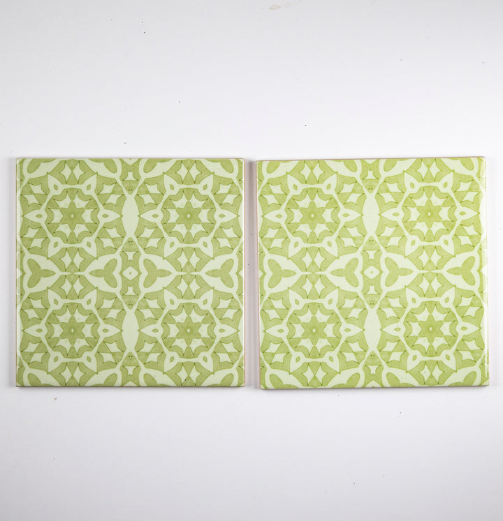 SALE SECONDS SET of: 4x 15.2cm Green Stonework Tiles