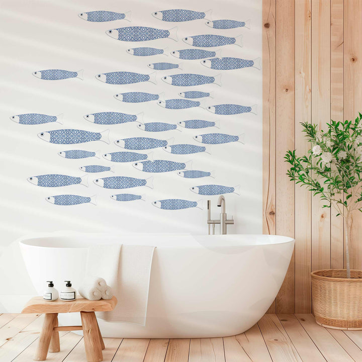 Ocean Shoal tile decals - Blue White