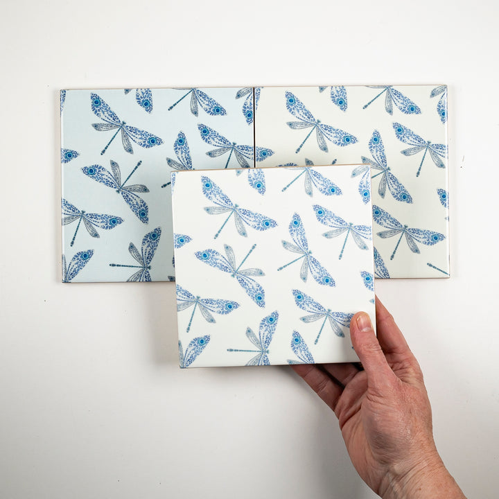 SALE - 3 x 15.2cm Mayfly tiles - prototypes / experiments