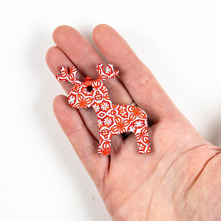 SALE Set of Red Christmas Reindeer Decorations