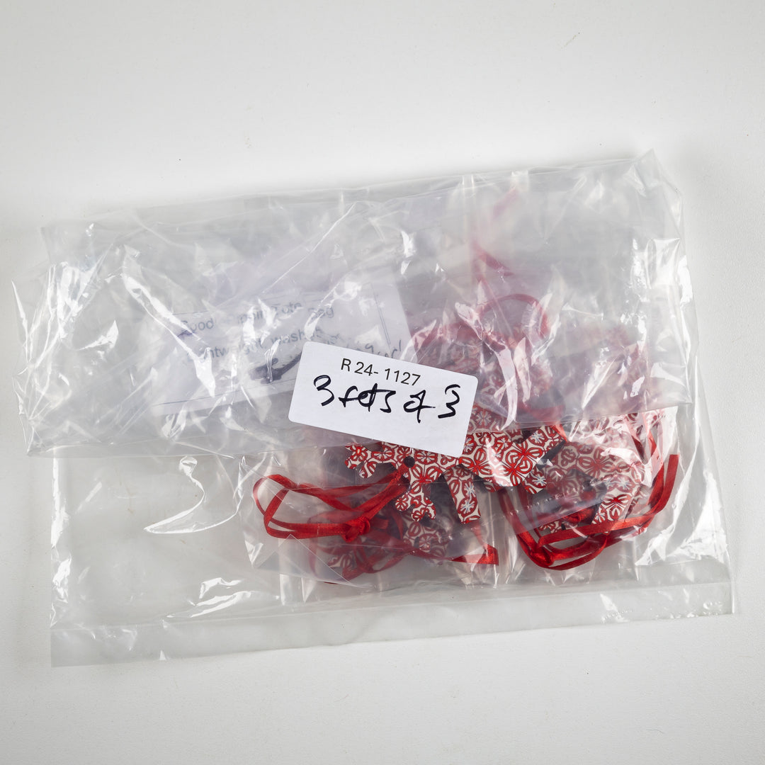 SALE Set of Red Christmas Reindeer Decorations