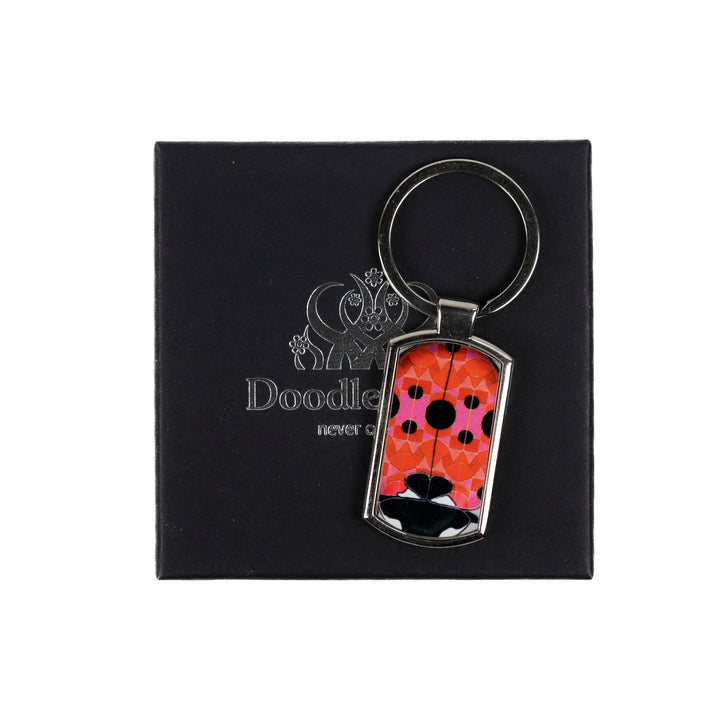 SALE - Pink Red Ladybird Millefiori Keyring