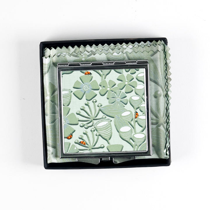 SALE- Seedheads and Ladybird Square Compact Mirror