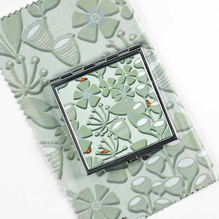 SALE- Seedheads and Ladybird Square Compact Mirror