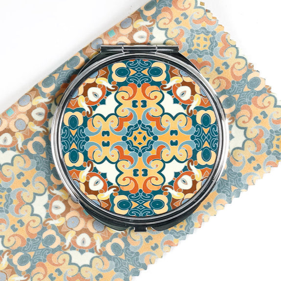 Cantonese Cloisonne Compact Folding Mirror