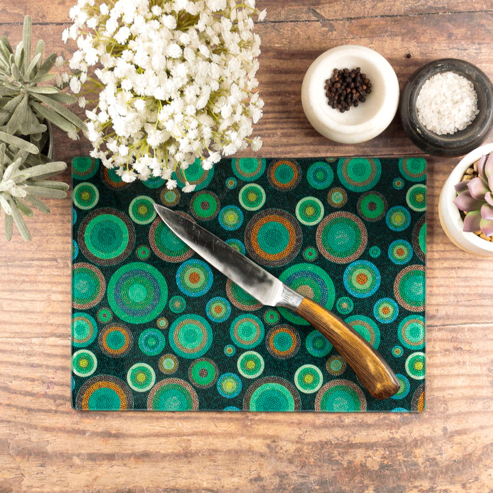 Starry Night Chopping Board - Worktop Protector - Malachite