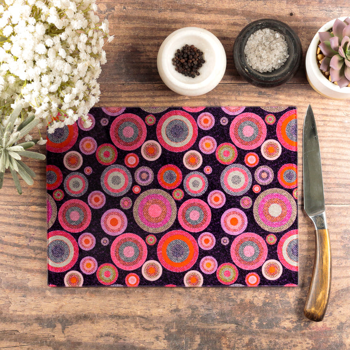 Starry Night Chopping Board - Magenta Pink Red