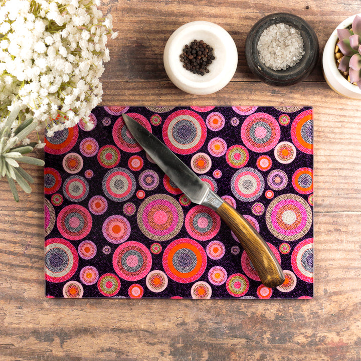 Starry Night Chopping Board - Magenta Pink Red