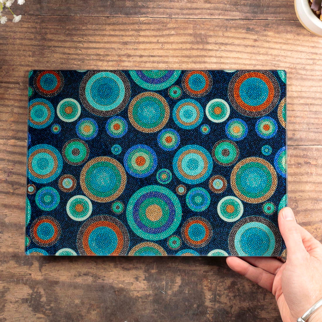 Starry Night Chopping Board - Denim Turquoise Orange