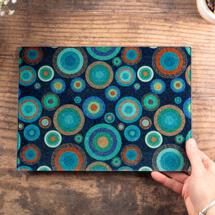 Starry Night Chopping Board - Denim Turquoise Orange