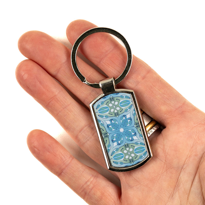 "Suzanne" design - blue millefiori keyring