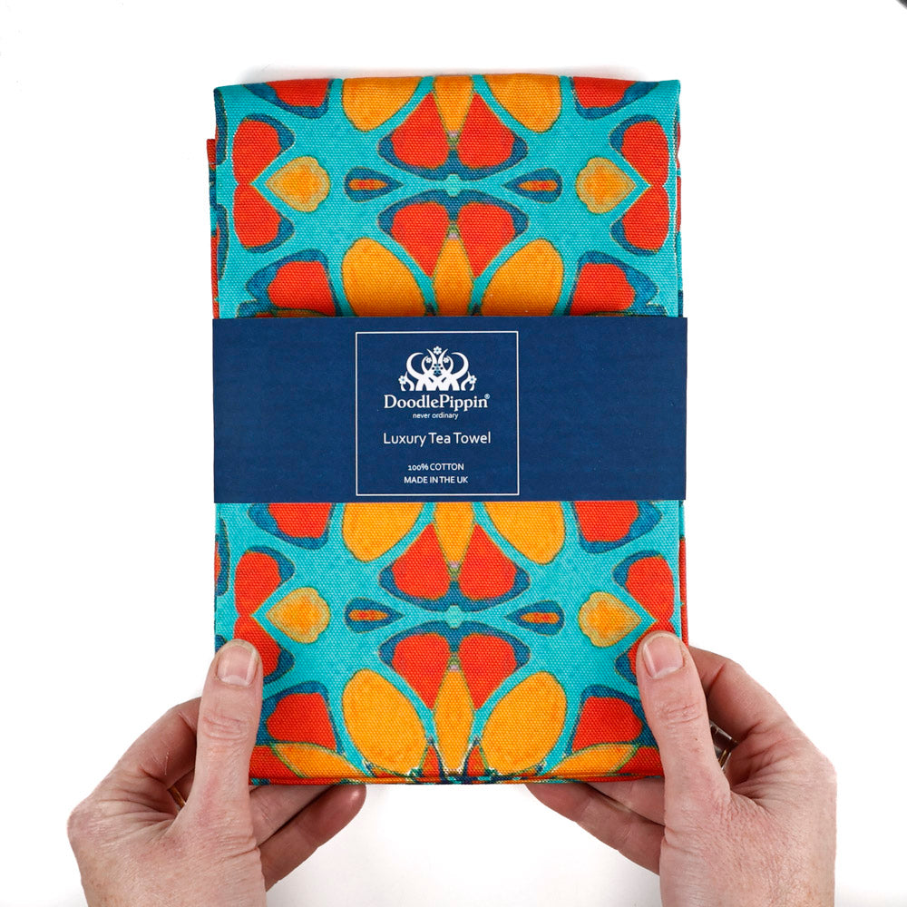 Moroccan Flower tea towel
