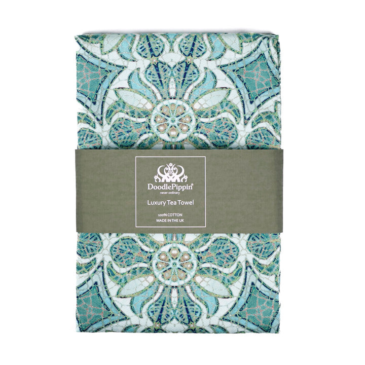 Pomegranate Tea Towel - Aqua