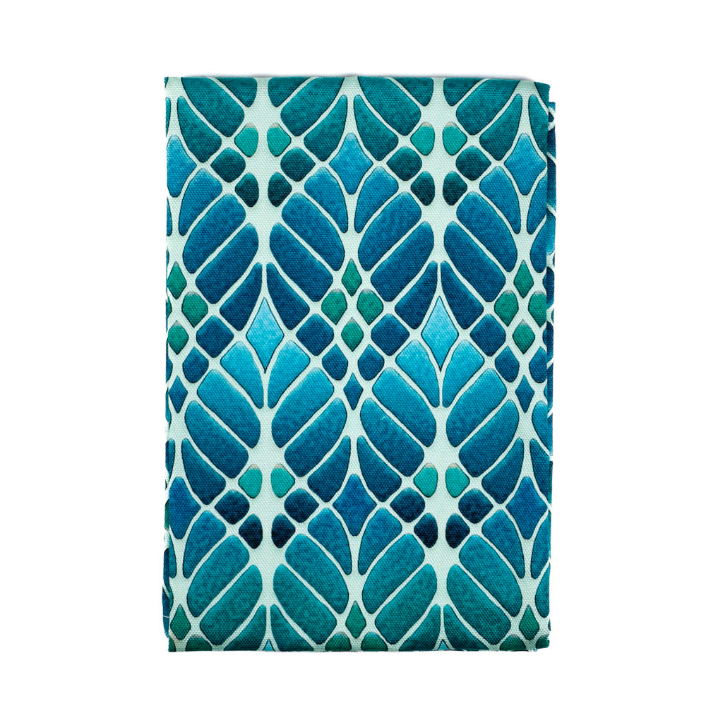 Interwoven Trees Tea Towel - Blues &amp; Turquoises