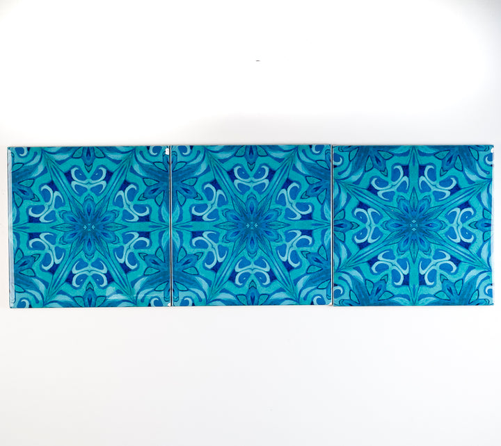 SALE SECONDS - Set of 3x 15.2cm Agapanthus Tiles