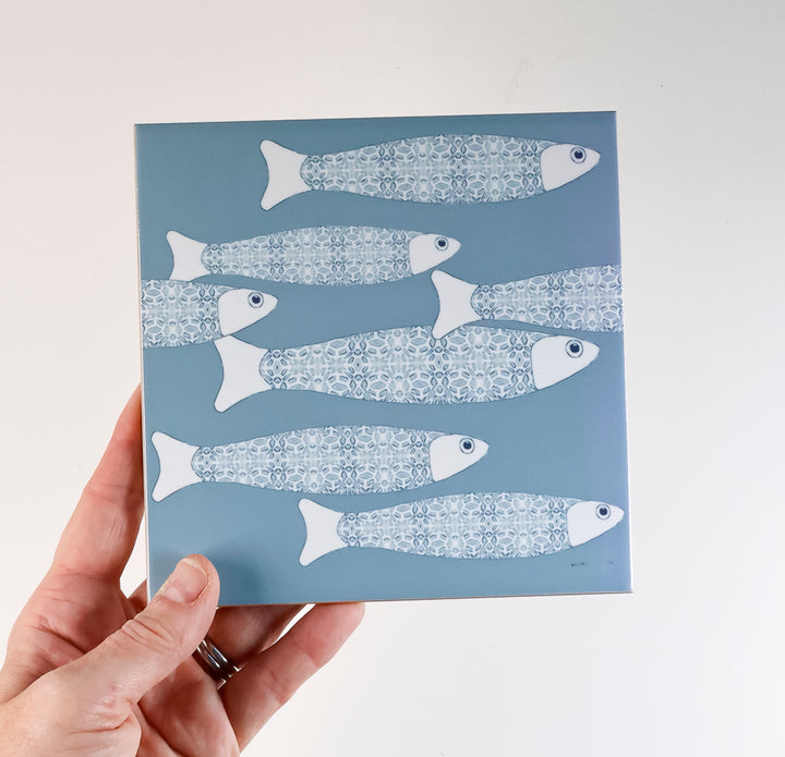 SALE SECONDS : Set of 6 x 15.2cm Mixed Ocean Shoal tiles