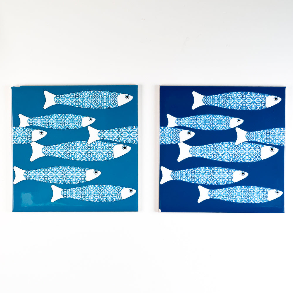 SALE SECONDS : Set of 6 x 15.2cm Mixed Ocean Shoal tiles
