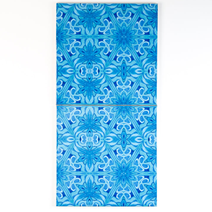 SALE - Set of 18 x 15.2cm tiles - Agapanthus Offset